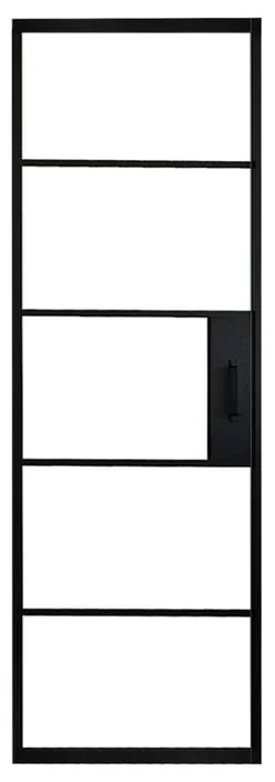 Anta per porta scorrevole esterno muro ARTENS Cloe in alluminio nero, L 86 x H 215 cm spessore 30 mm, apertura reversibile
