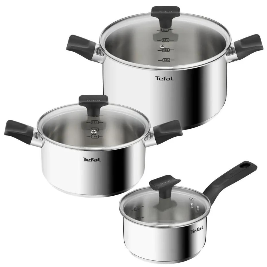 Tefal - Set di pentole 6 pz DELICIOUS acciaio inossidabile