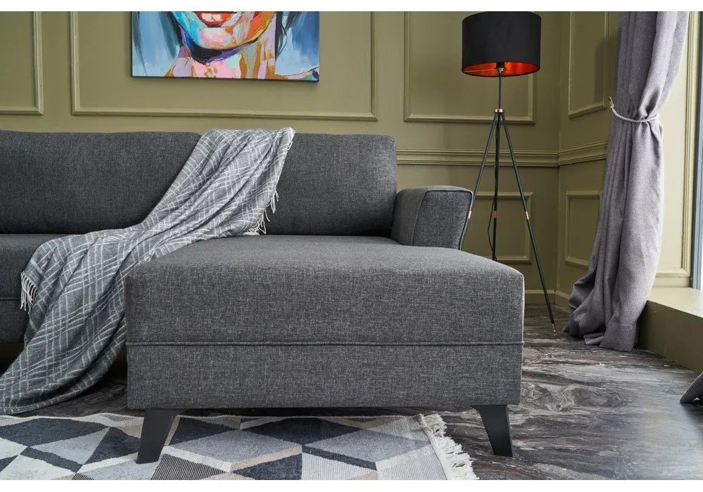 Divano angolare a U antracite Eris - Balcab Home