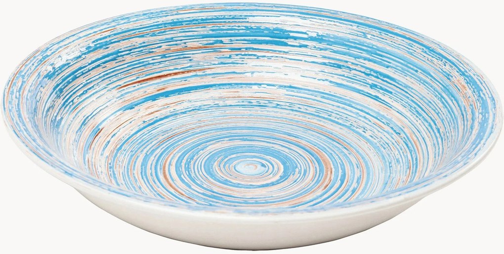 Set di 6 piatti fondi fatti a mano Swirl