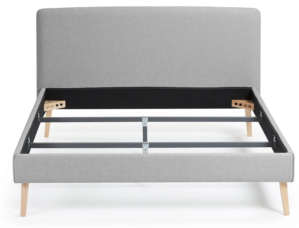 Kave Home - Fodera per letto Dyla grigia per materasso da 160 x 200 cm