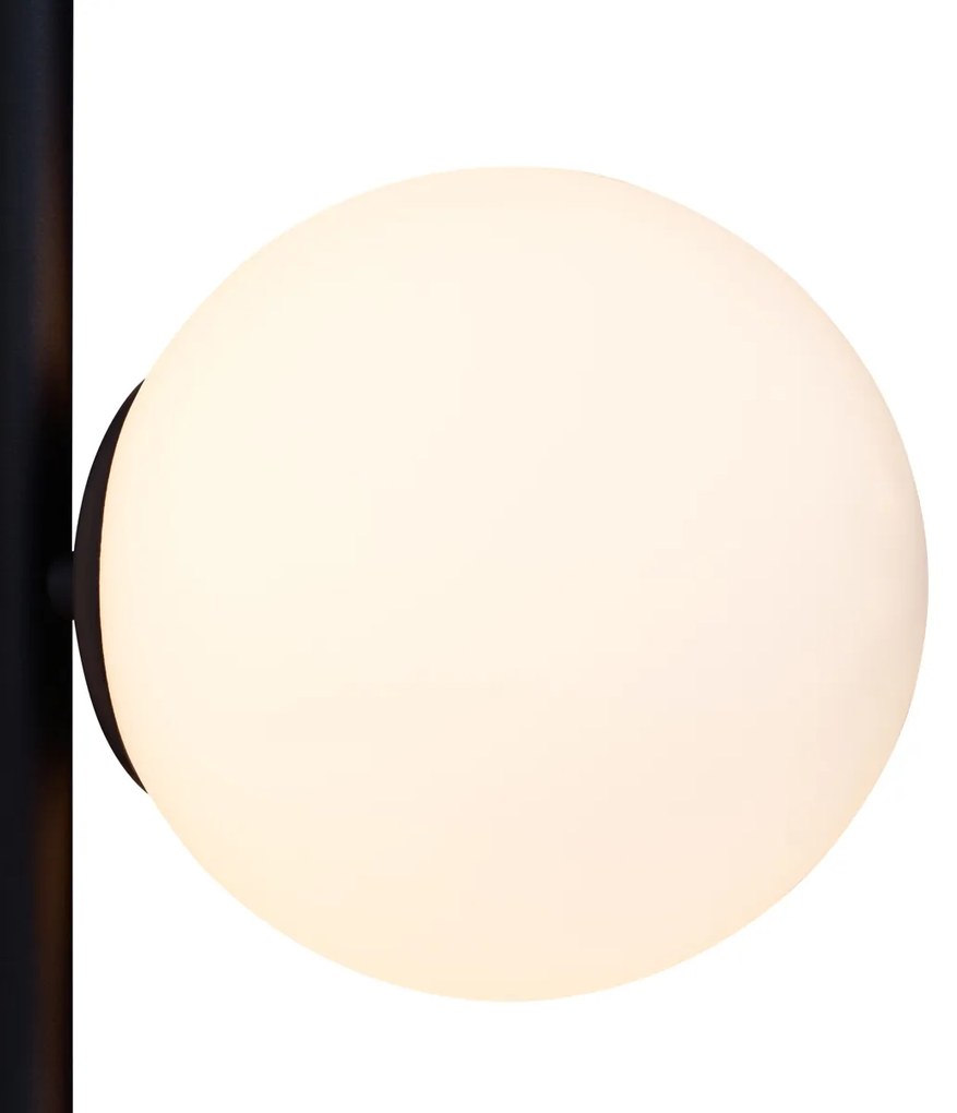 Lampada da Parete di Design Nera con Vetro Opaco a 3 Luci - Verticale