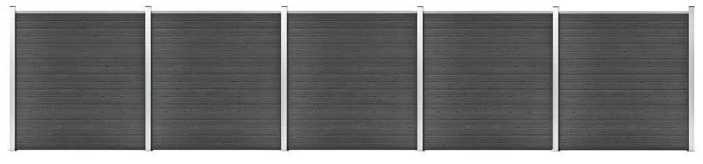 Set Pannelli Di Recinzione İn Wpc 872x186 Cm Nero /