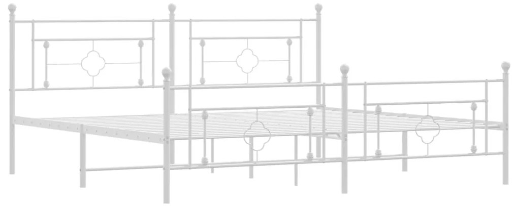 Giroletto con testiera e pediera metallo bianco 200x200 cm