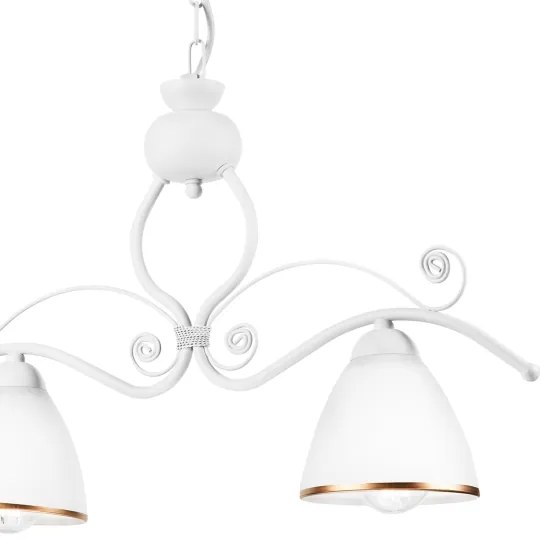 Lampadario a sospensione con catena RETRO 2xE27/60W/230V bianco opaco