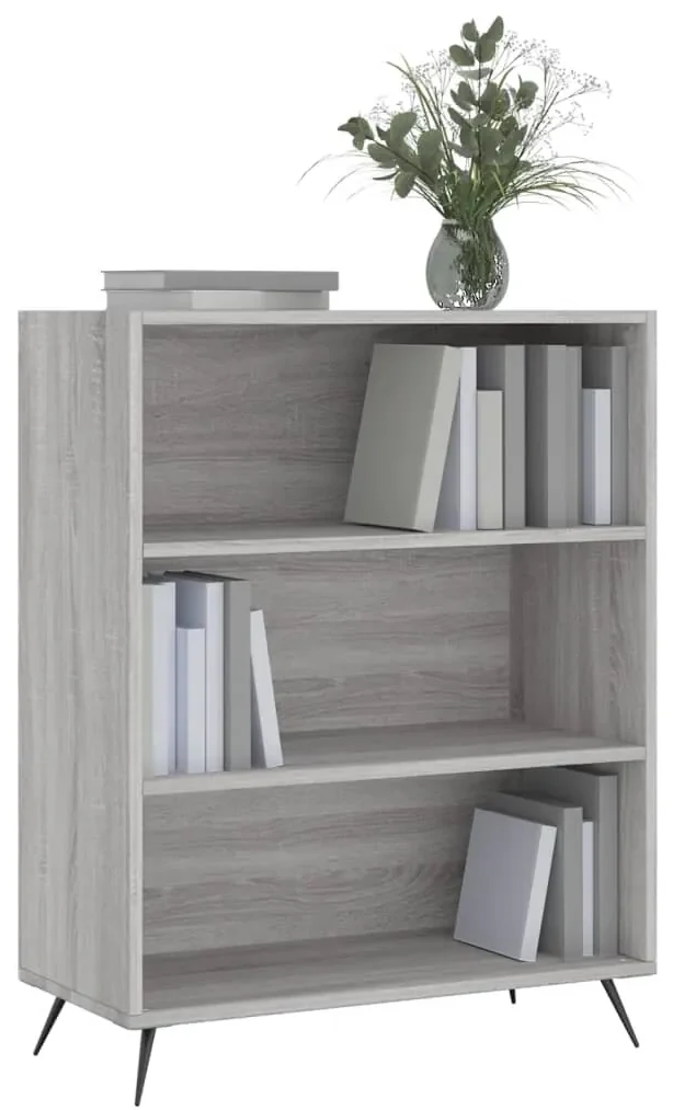 Libreria grigio sonoma 69,5x32,5x90 cm in legno multistrato