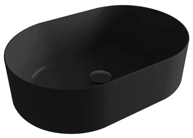 Lavabo da appoggio OLYMPIA CERAMICA ovale in ceramica L 60 x H 16 x P 40 cm nero lucido