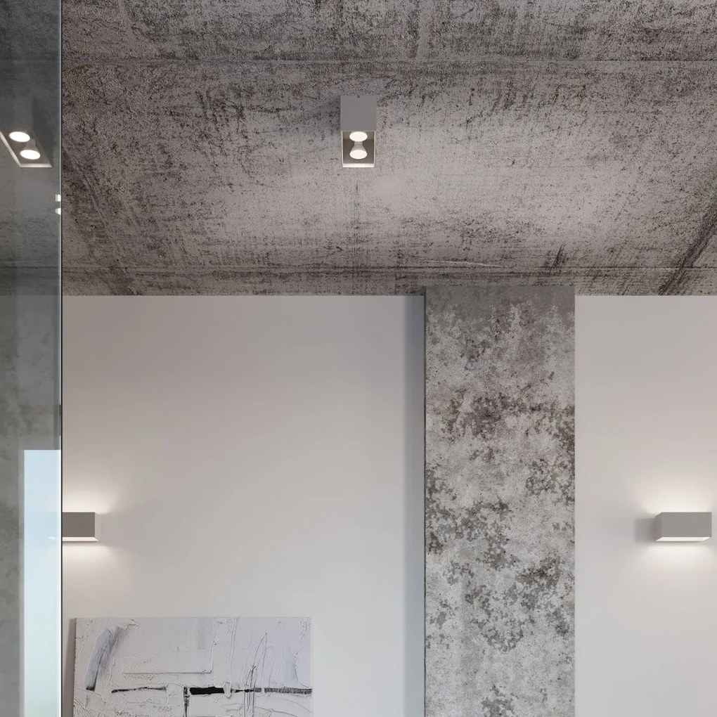 Applique Rettangolare da soffitto 2xGU10 QUAD in alluminio