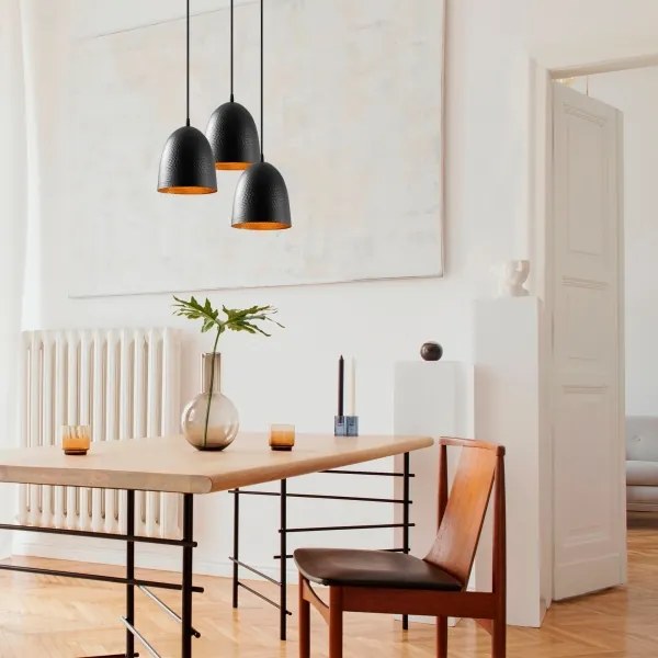 Lampada a sospensione con cavo TATTOO 3xE27/40W/230V nero