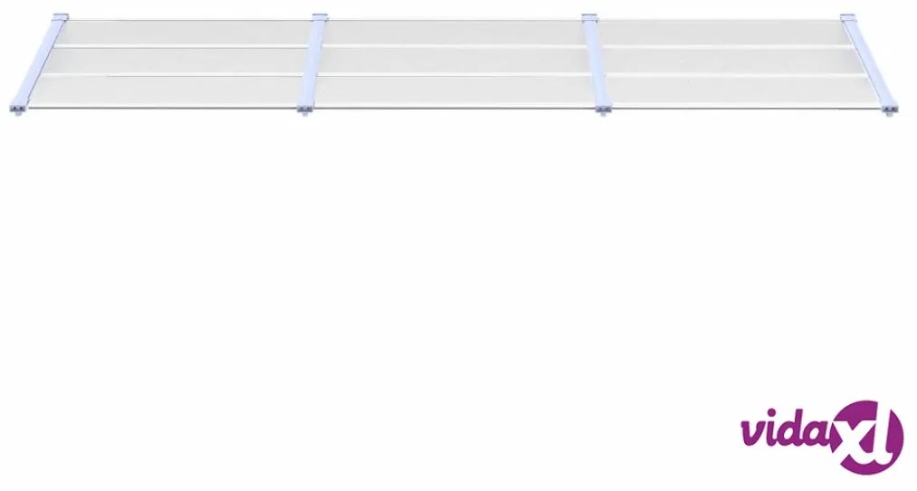 vidaXL Tettoia per Porta Grigio e Trasparente 297,5x90cm Policarbonato
