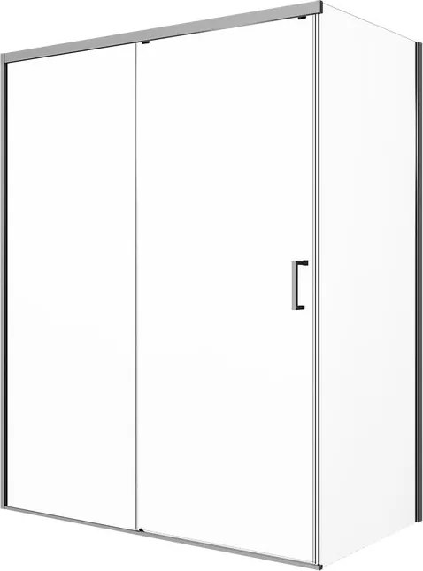 Porta doccia scorrevole L 118-119.5 cm x H 200 cm per nicchia in vetro trasparente SP. 6 mm, profilo cromo, serie Jazz