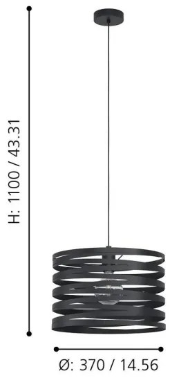 Eglo 99345 - Lampadario a sospensione con filo CREMELLA 1xE27/40W/230V