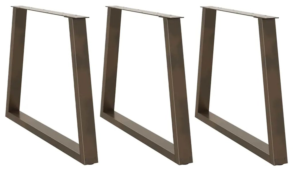 Gambe Tavolo Pranzo A V 3 Pz Naturale 100x(72-73,3)cm Acciaio /