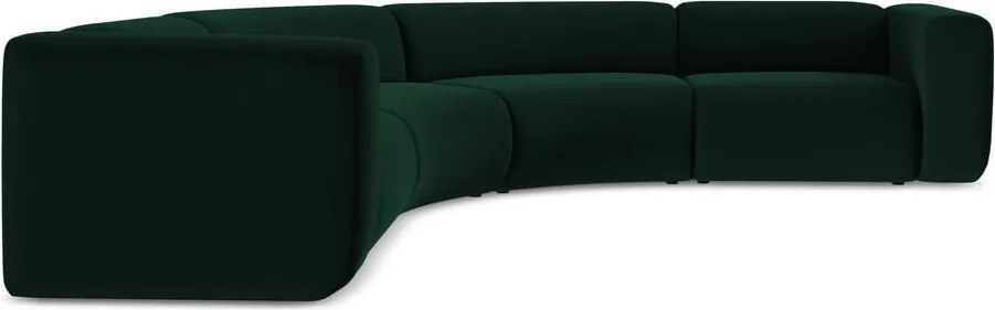 Divano angolare verde scuro con rivestimento in velluto Ekahi – Makamii