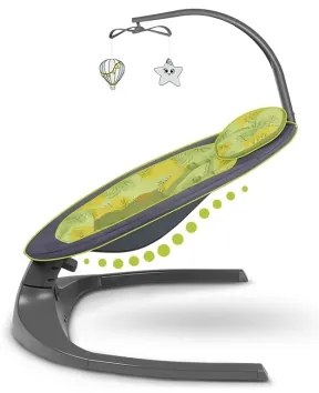 Lionelo - Sdraietta RALF con melodia, 4xAA, grigio cemento + telecomando