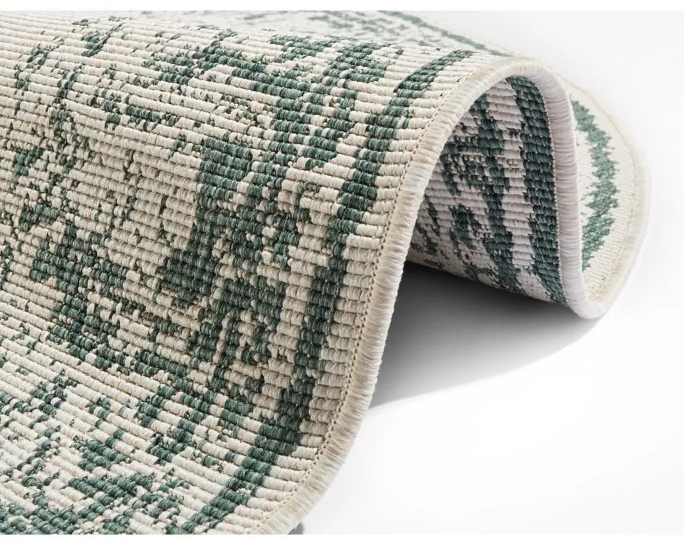 Tappeto da esterno verde e crema , ø 140 cm Borbon - NORTHRUGS