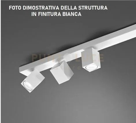 Plafoniera in alluminio colore bianco oddy attacco 3 luci gu10 ori...