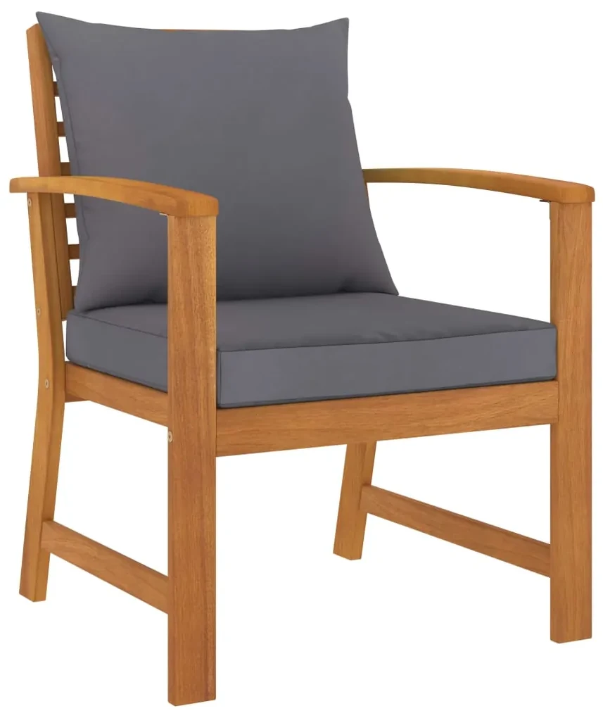 Set divani da giardino 5 pz con cuscini in massello di acacia