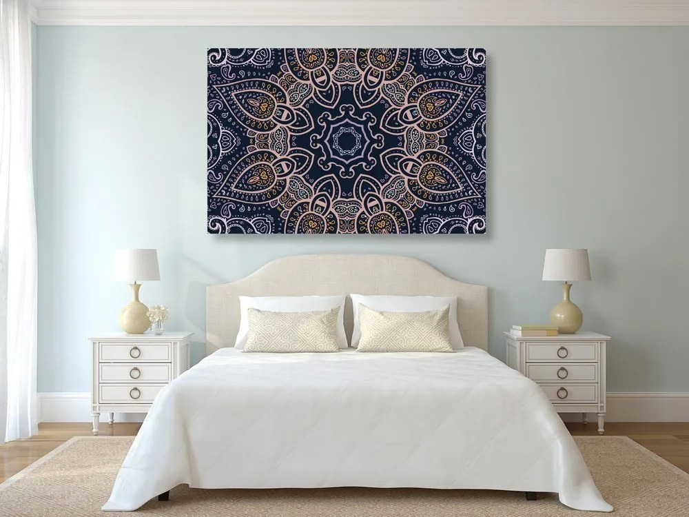 Quadro su tela – Mandala con motivo indiano