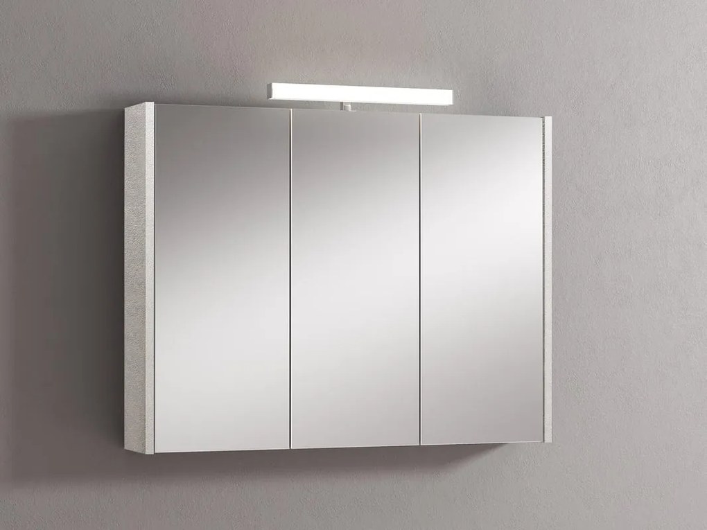 Pensile con luce Akira cemento chiaro L 90 x H 70 x P 15.5 cm