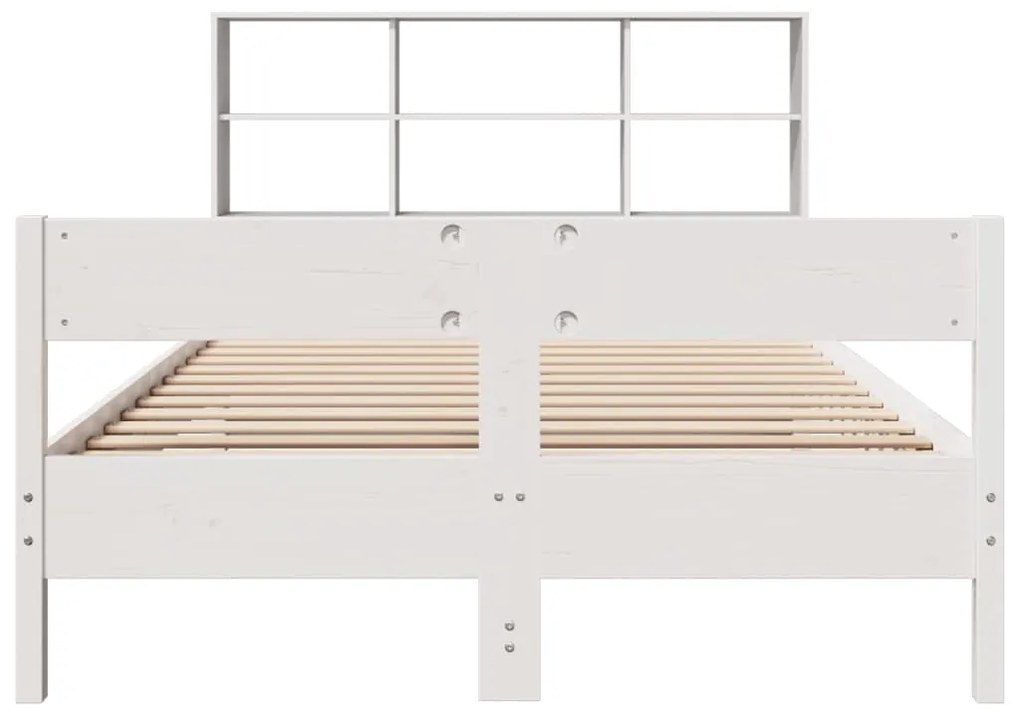 Letto libreria senza materasso bianco 160x200 cm legno di pino