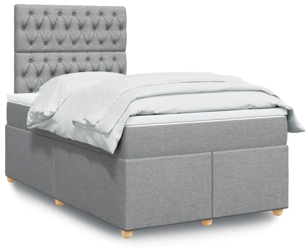 Giroletto A Molle Con Materasso Grigio Chiaro 120x200cm Tessuto /