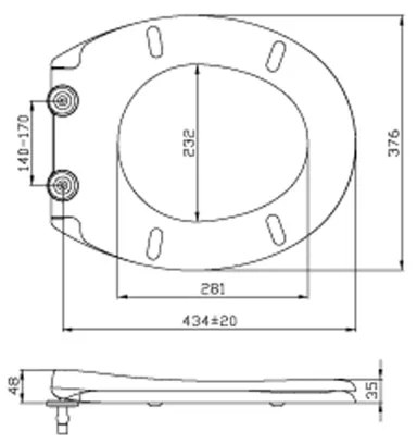Aqualine - Sedile del water SOFIA SoftClose bianco