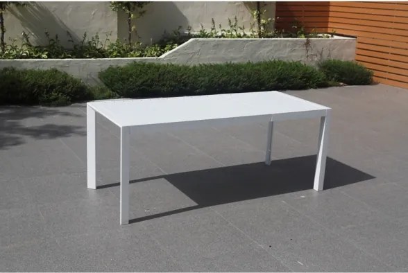Tavolo Da Esterno Allungabile Rettangolare 127-180 Cm In Alluminio Bianco