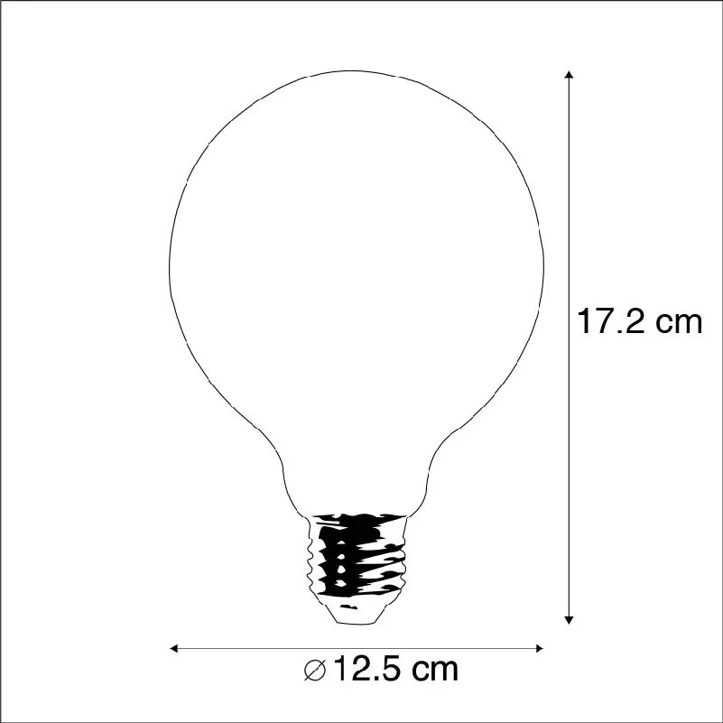 Set di 3 lampadine LED dimmerabili E27 G125 oro 5W 450lm 2200K