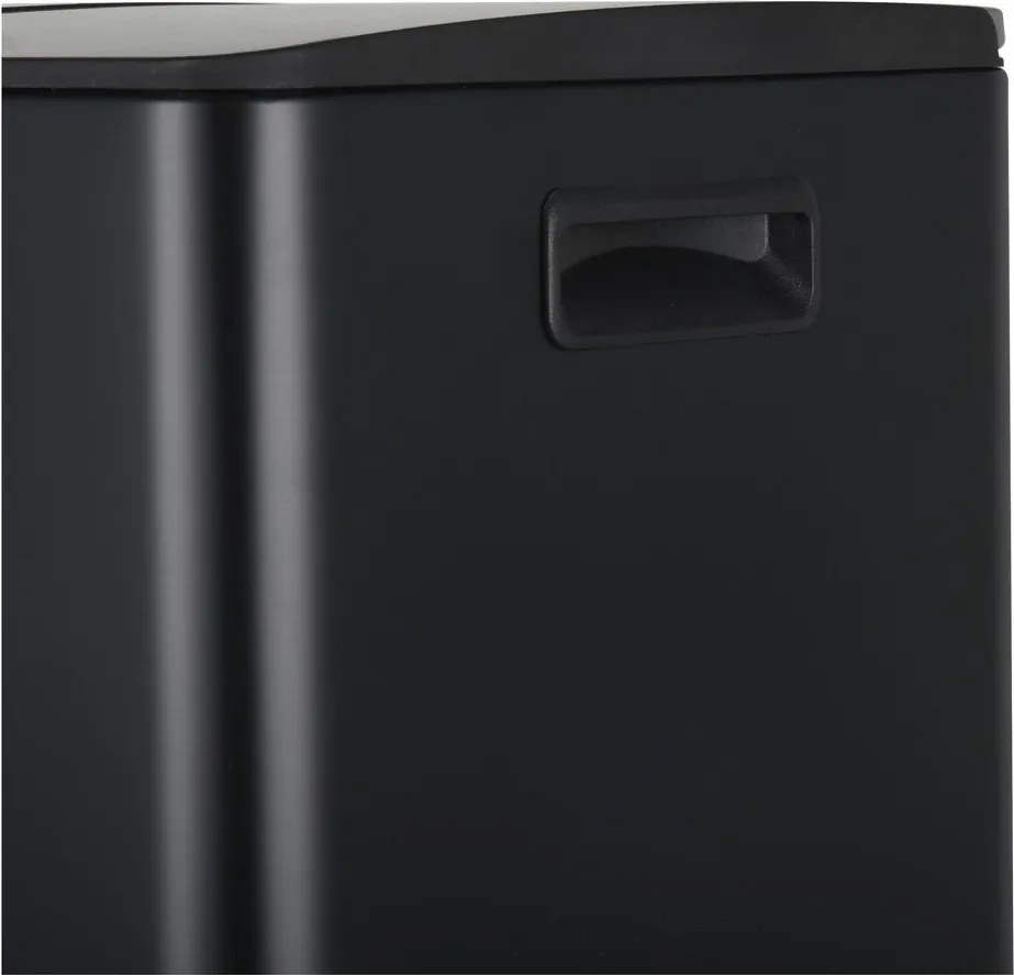 Cestino per la spazzatura nero opaco in acciaio per raccolta differenziata/con pedale 2x30 l Aliya – Spirella