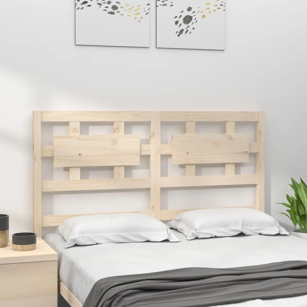 Testiera letto 125,5x4x100 cm in legno massello di pino