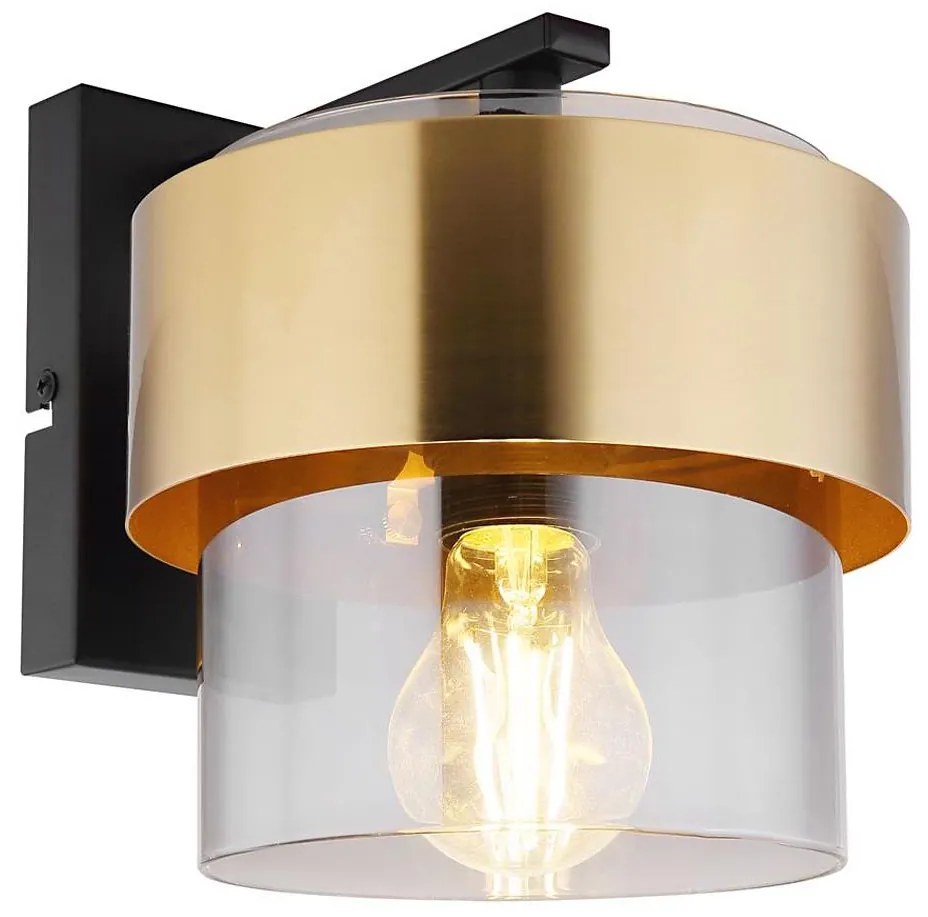 Globo 15560W - Applique MILEY 1xE27/60W/230V nero/ottone