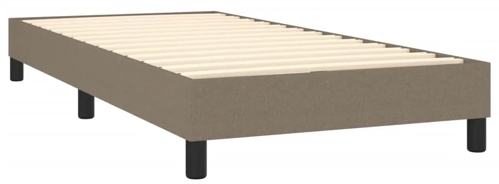 Letto a molle con materasso e led tortora 100x200cm in tessuto