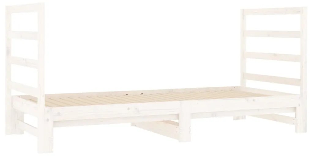 Dormeuse estraibile bianca 2x(90x190) cm legno massello di pino