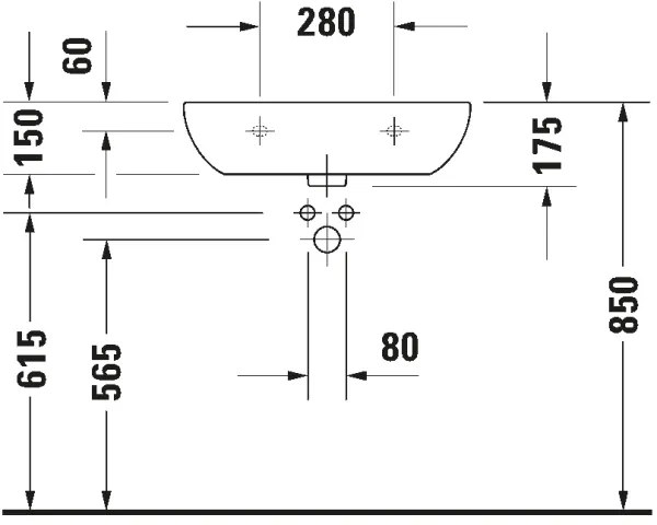 Duravit 23116000702 - Lavabo sospeso D-CODE 60x46 cm ceramica/bianco lucido