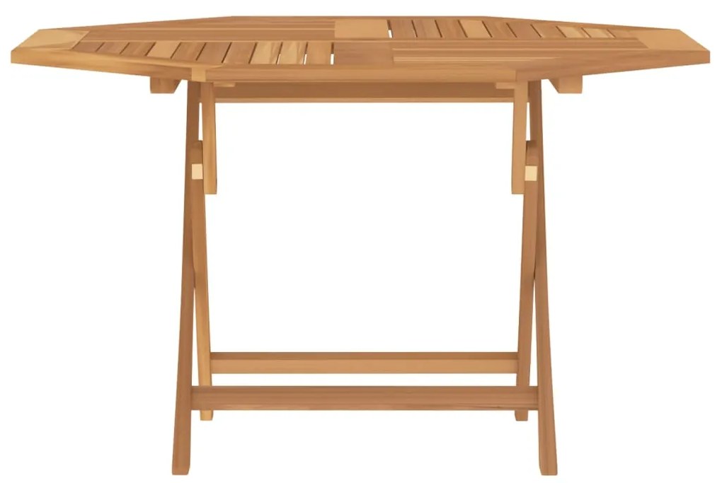 Tavolo da giardino pieghevole grigio 120x70x75 cm massello teak