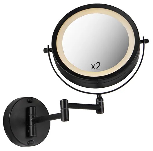 Specchio da bagno di design nero con LED regolabile IP44 - Vicino