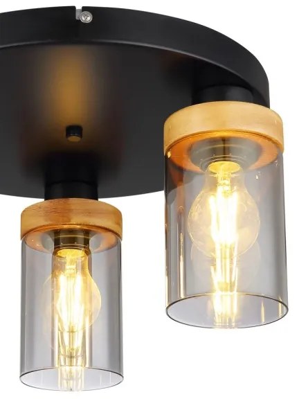 Globo 15557-3D - Lampadario a plafone FINCA 3xE27/40W/230V metallo/legno