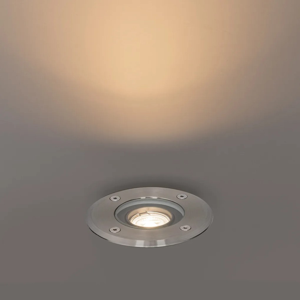 Set di 6 faretti da terra moderni per esterni in acciaio 35 mm orientabili IP65 - Delux