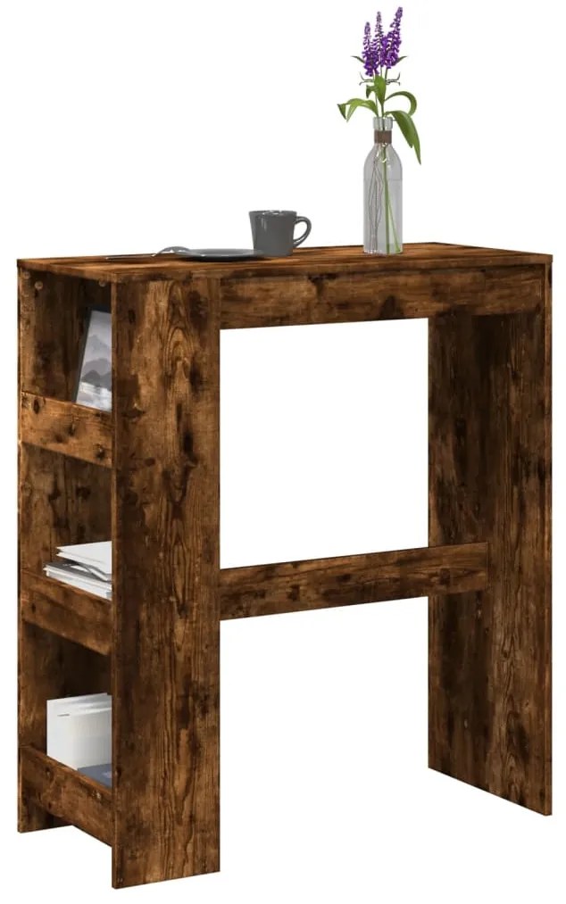 Tavolo Bar Con Rastrelliera Rovere 90x40x103,5 Cm Multistrato /