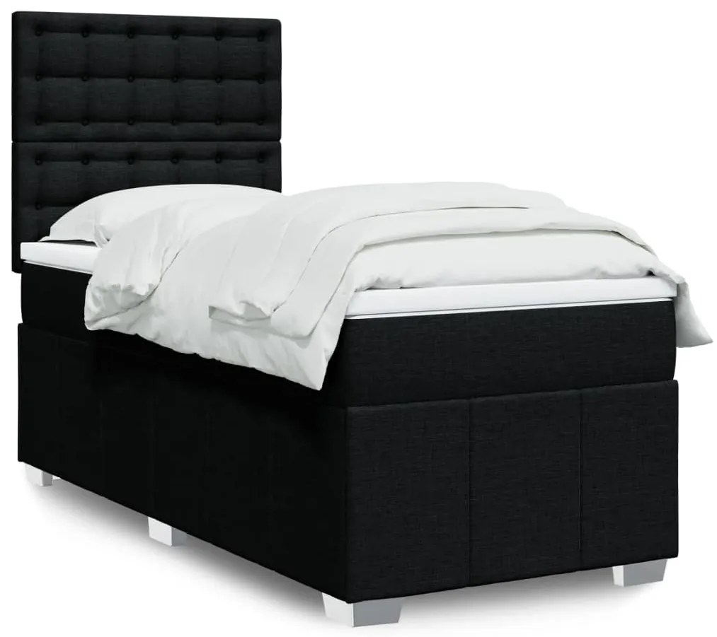 Giroletto A Molle Con Materasso Nero 100x200 Cm İn Tessuto /