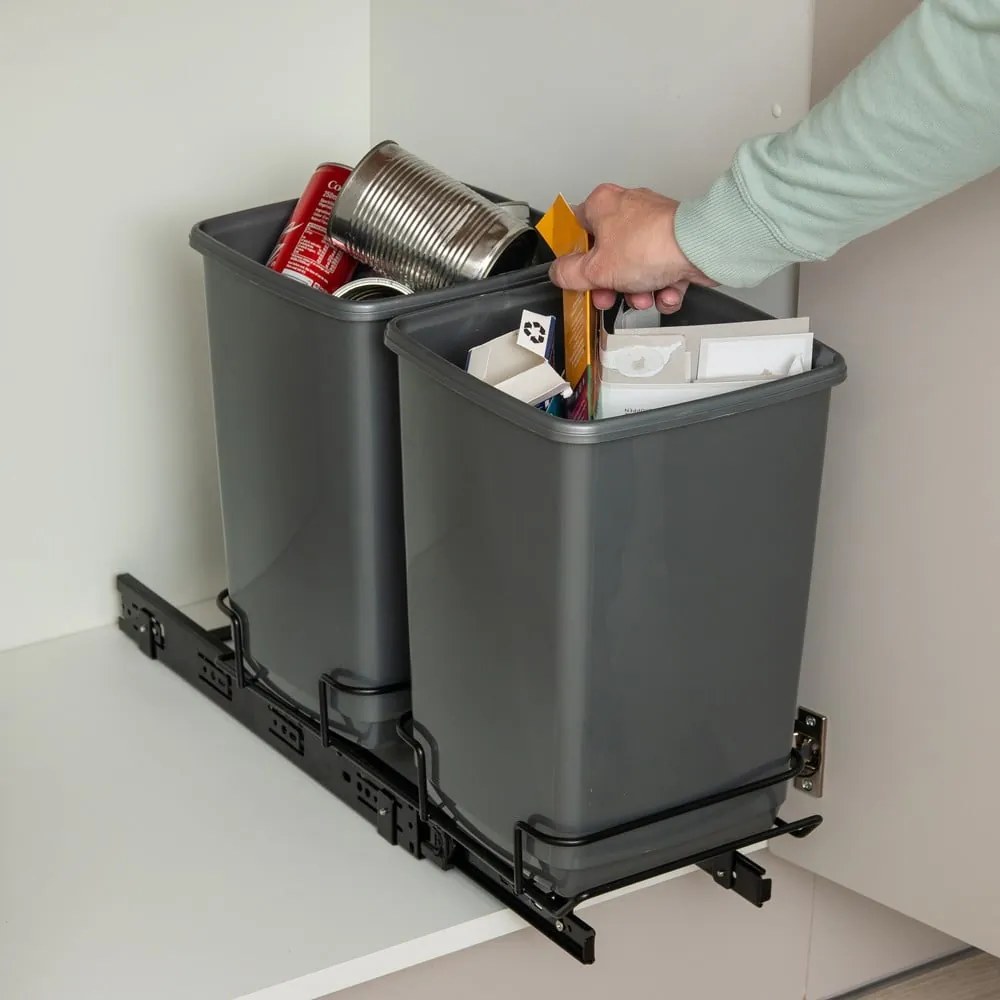 Contenitori per rifiuti in plastica in set da 2 pezzi 20 l - Addis