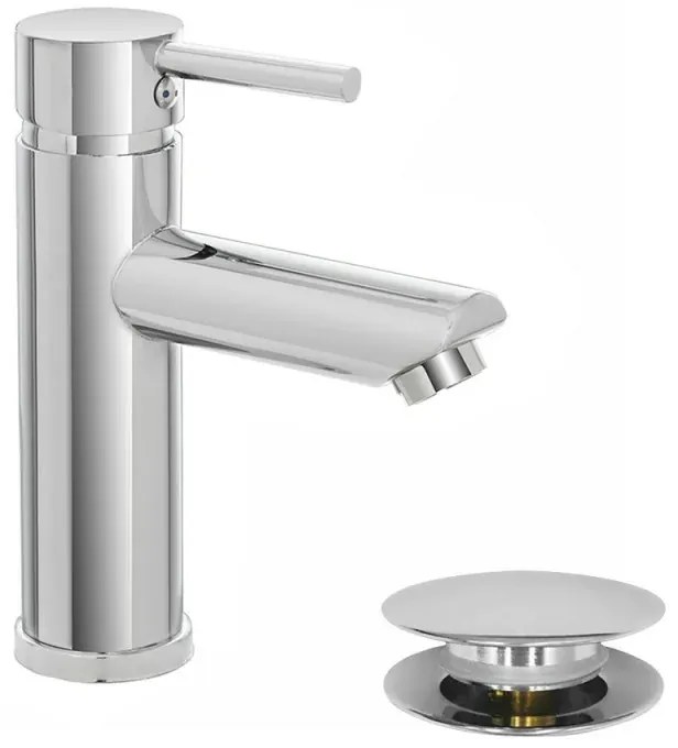 Miscelatore lavabo inox cromato lucido con piletta click-clack York