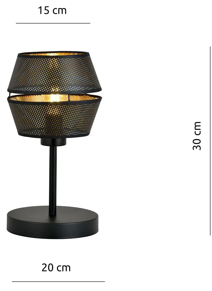 Lumetto Contemporaneo 1 Luce Enea In Metallo Nero E Oro