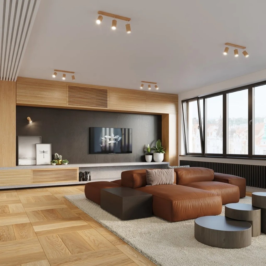 Lampada da Parete GU10 Orientabile in Legno Naturale BERG