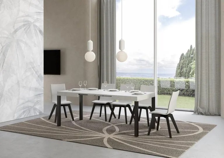 Tavolo allungabile Everyday P.80 - Design Essenziale e Funzionale, 80x140/224 cm Everyday / Bianco