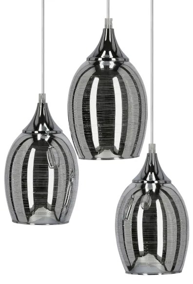 Lampadario a sospensione con filo MARINA 3xE27/60W/230V cromo