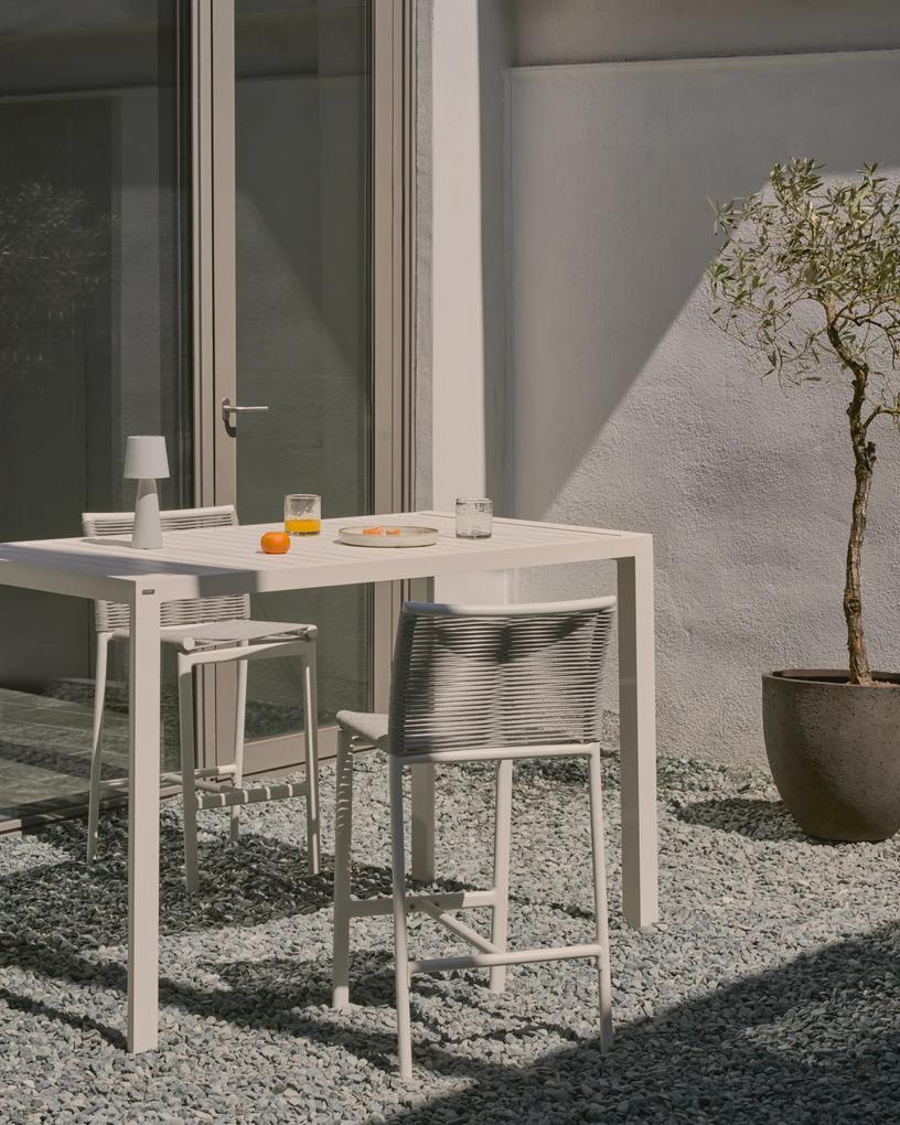 Kave Home - Tavolo da esterno alto Culip in alluminio finitura bianca 150 x 77 cm