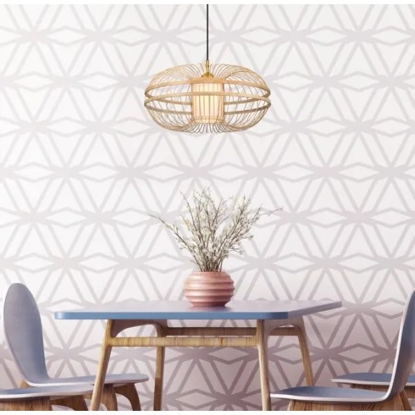 Westinghouse 61255 - Lampadario a sospensione con filo TULCEA 1xE27/60W/230V bambù