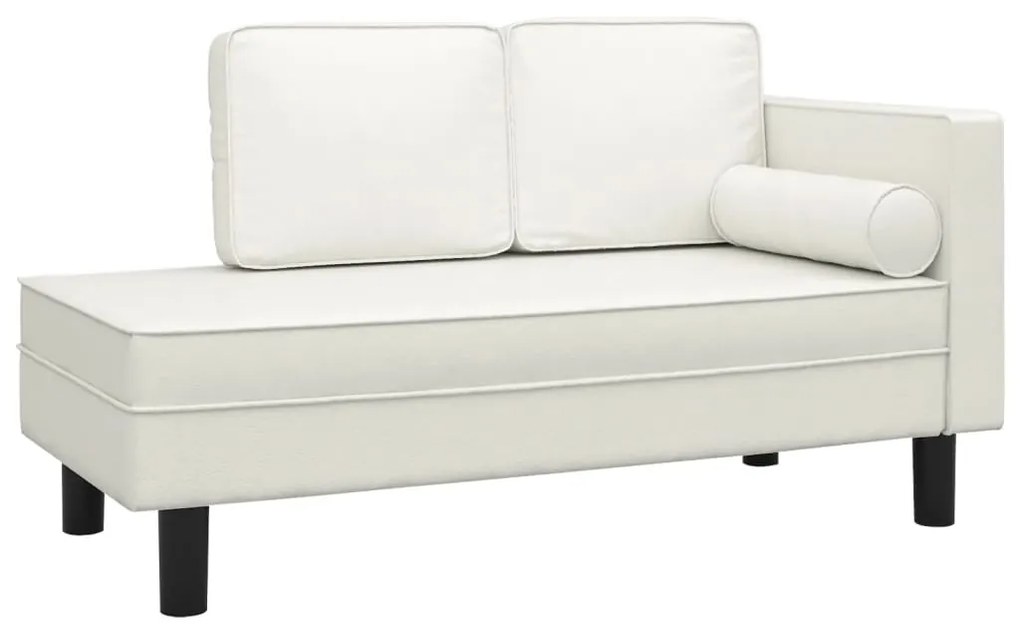 Sdraio con cuscini e capezzale crema in similpelle